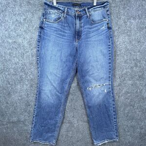 Silver Jeans Co Womens 31 Frisco Straight Western Glove Works Stretch Ripped